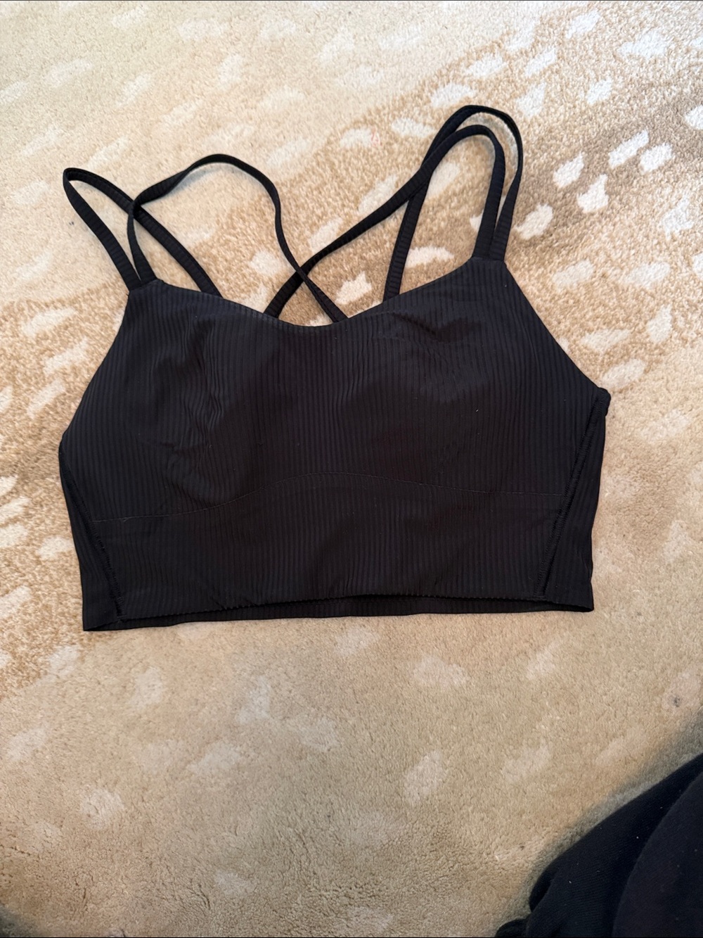 lululemon athletica Black Ribbed Double-Strap Sports Bra